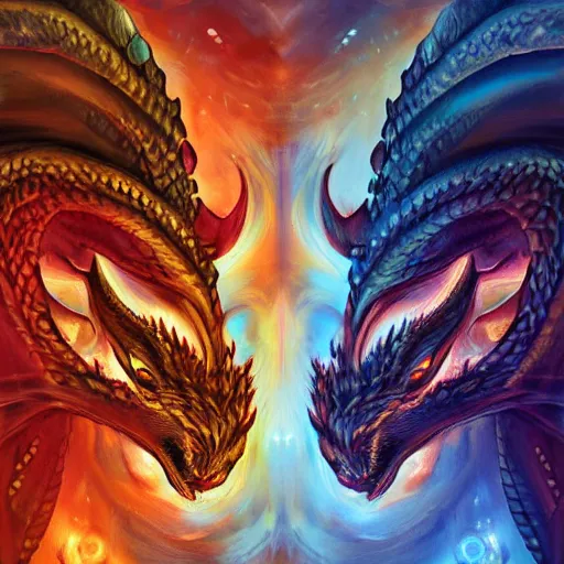 Prompt: man with the soul of a dragon, digital art, dragon coiling