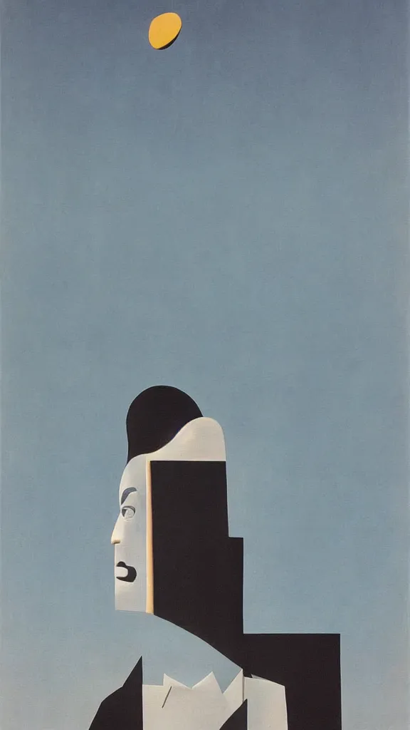 Image similar to abstract primitivism minimalism art painting, lines, forms, shapes, in style of rene magritte