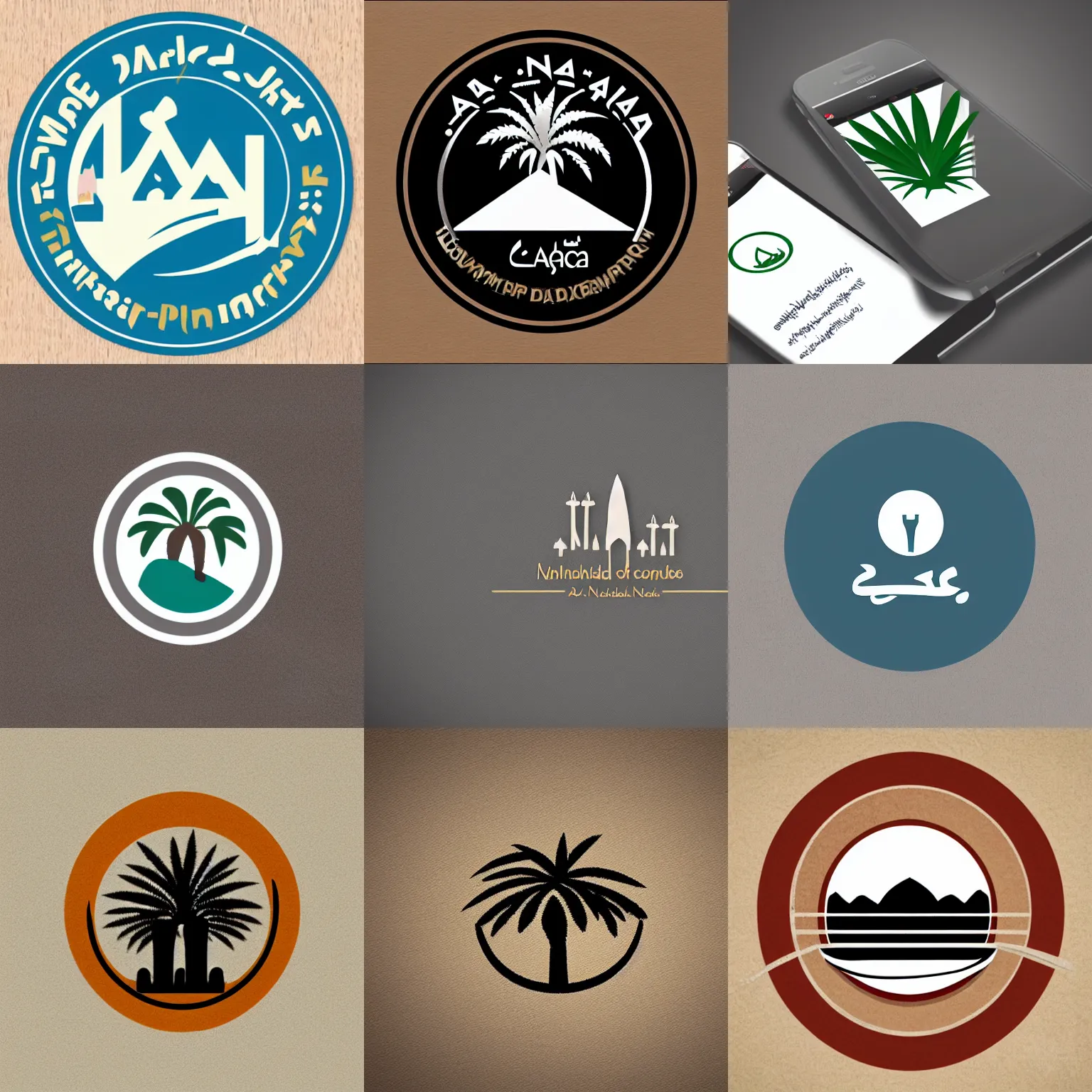 Prompt: the logo of the al - nahda date palm company, minimalist, flat art, mobile app