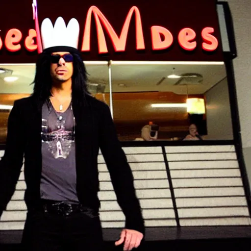 Image similar to criss angel mindfreak levitating over mcdonalds