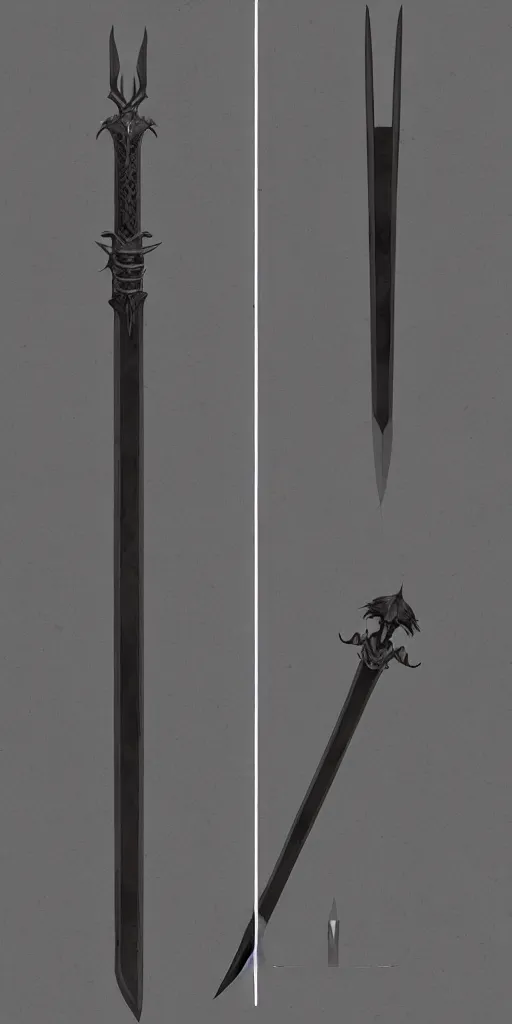 Image similar to long sword, black skeleton sword guard, orthographic. studio lighting, dark souls, photorealistic