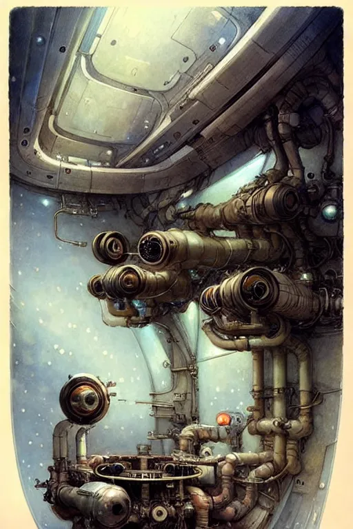 Image similar to (((((2050s spaceship engine room . muted colors.))))) by Jean-Baptiste Monge !!!!!!!!!!!!!!!!!!!!!!!!!!!