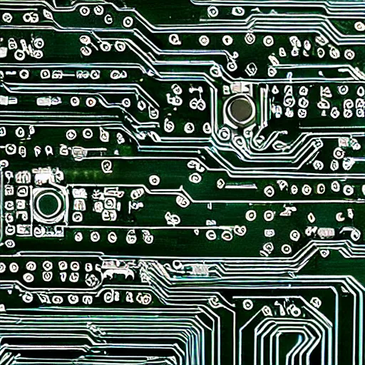 Prompt: circuit board from a highly-advanced alien spacecraft