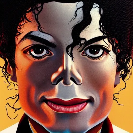 Prompt: michael jackson as saint. facial features, symmetrical anatomy, hyperdetailed, coloured comic, baroque, pop punk art style, fantasy, body features, posse features, without duplication, art by artgerm and ilya kuvshinov and vinicius gud and gustavo zambelli, intricate.