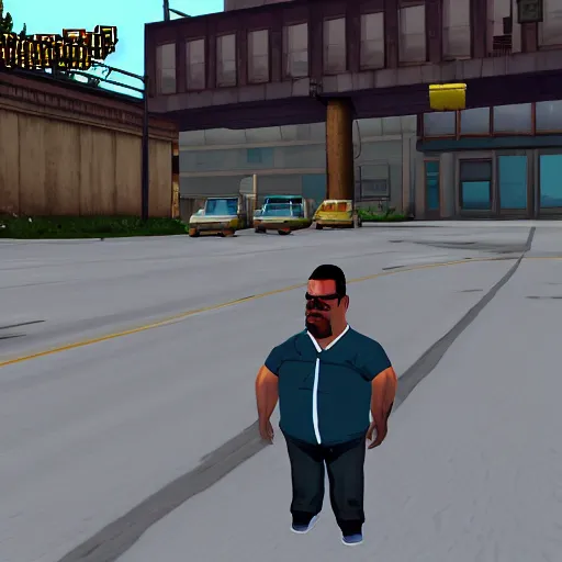 Prompt: gta sa ingame screenshot, mod where you play as peter griffin