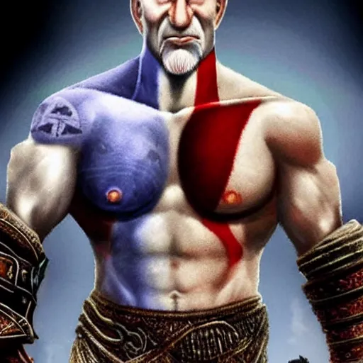 Prompt: benjamin netanyahu!!! as kratos from god of war