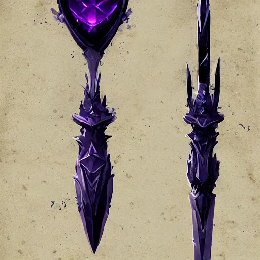 Prompt: violet daggers, dark daggers, poisonous daggers, hearthstone weapon art, by greg rutkowski