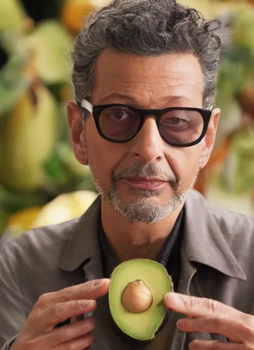 Image similar to jeff goldblum is inside an avocado