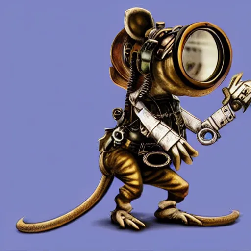 Image similar to a rat with steampunk googles, from Final fantasy