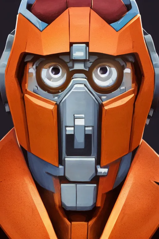 Prompt: portrait of Rung (wearing glasses and smiling) IDW MTMTE TFWiki, Very highly detailed 8K, octane, Digital painting, the golden ratio,