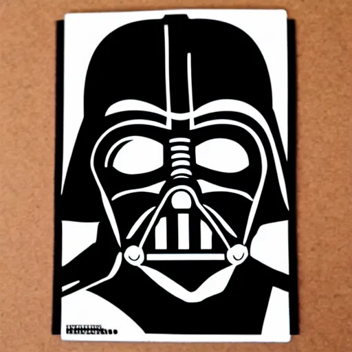 Prompt: darth vader wearing a jock - strap, svg sticker art