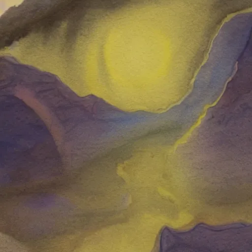 Image similar to a beautiful landscape of an alien planet, with strange terrain not found on earth, watercolor over graphite on vellum golden accented