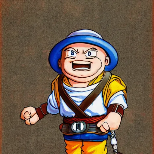 Image similar to Hitler dwarf, super detailed highres paining by Akira Toriyama