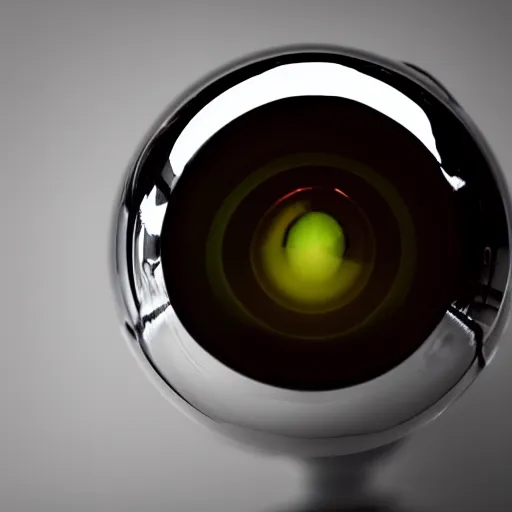 Prompt: giant eyeball made of chrome, studio lighting, leica summilux 5 0 mm f / 1. 4