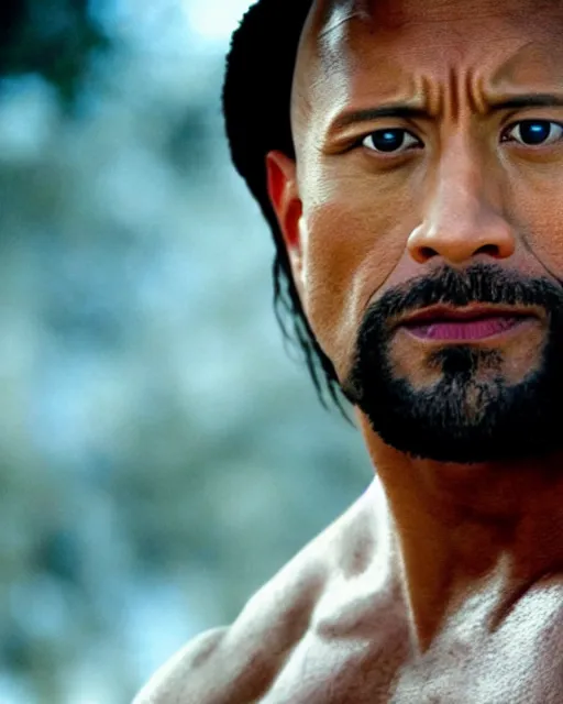 Image similar to film still close up shot of dwayne johnson as maximus from the movie gladiator. photographic, photography