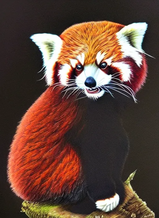 Prompt: red panda by patrick james woodroffe