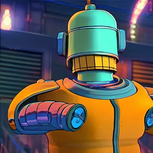 Image similar to A still of Bender from Futurama in Street Fighter V (2016)
