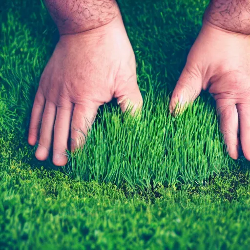 a person about to touch grass, Stable Diffusion