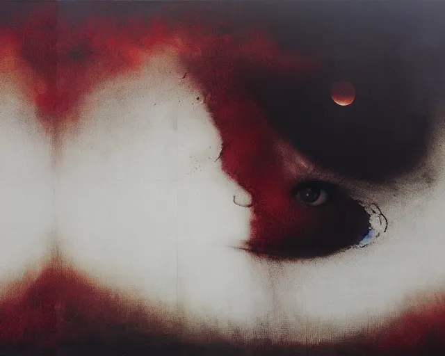 Image similar to eternal eclipse, a brutalist designed, rich deep colours, painted by guy denning, francis bacon, yoshitaka amano, sebastiao salgado, julia margaret cameron, adrian ghenie, james jean and petra cortright, part by gerhard richter, part by takato yamamoto. 8 k masterpiece.