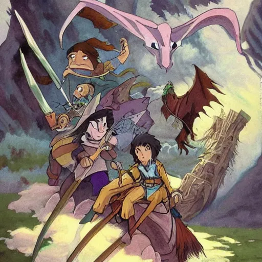 Image similar to dungeons and dragons, fantasy art, illustration, animated film, by studio ghibli