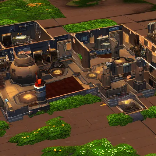 Prompt: A doom 3 map in the style of Sims 4