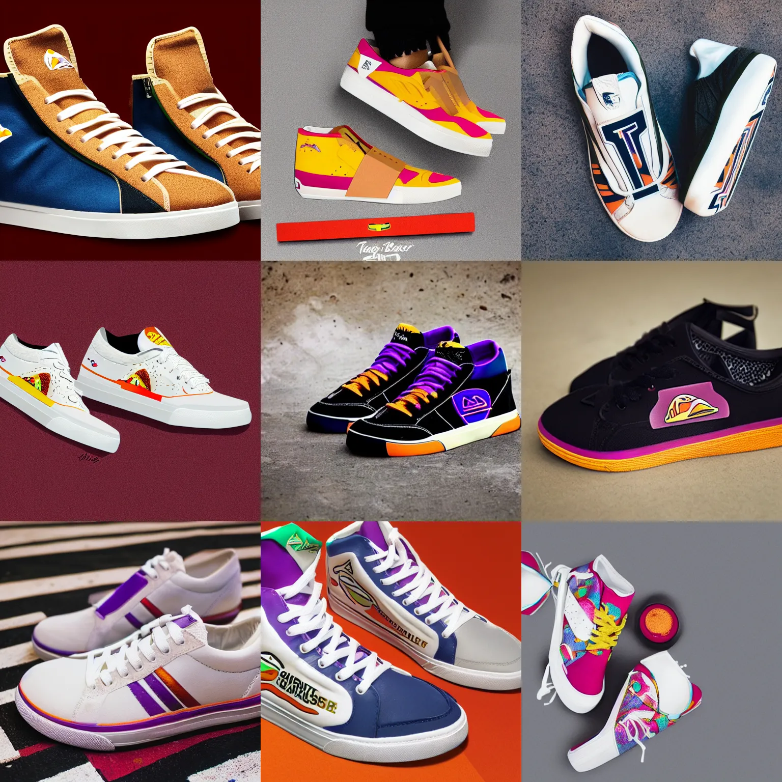 Prompt: sneaker inspired by Taco Bell