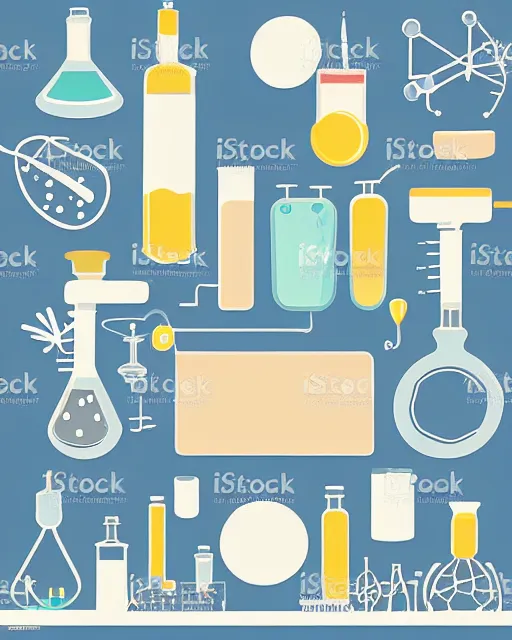 Prompt: science lab. clean cel shaded vector art. minimalist illustration art