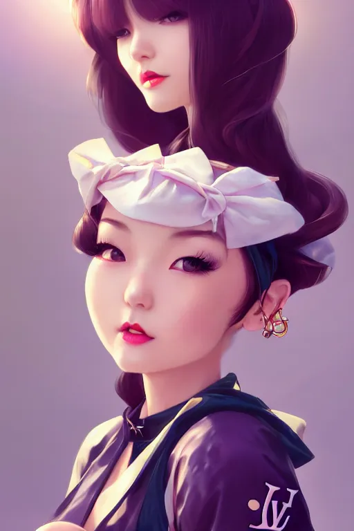 Image similar to a pin up and beautiful fashion charming dreamlke japan girl with lv jewelry, character art, art by artgerm lau and wlop and and ilya kuvshinov and john singer sargent, hyperdetailed, 8 k realistic, symmetrical, frostbite 3 engine, cryengine, dof, trending on artstation, digital art