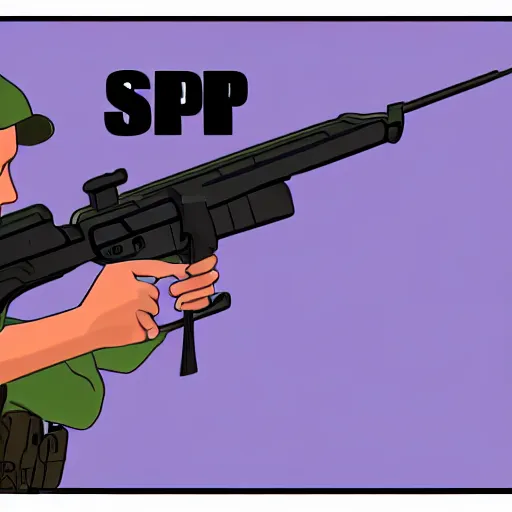 Image similar to internet forum sniper, illustrated, detailed