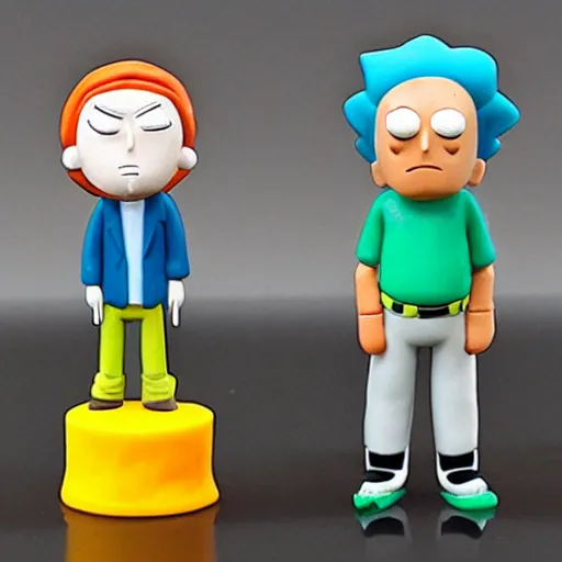 Image similar to Rick and Morty clay figures