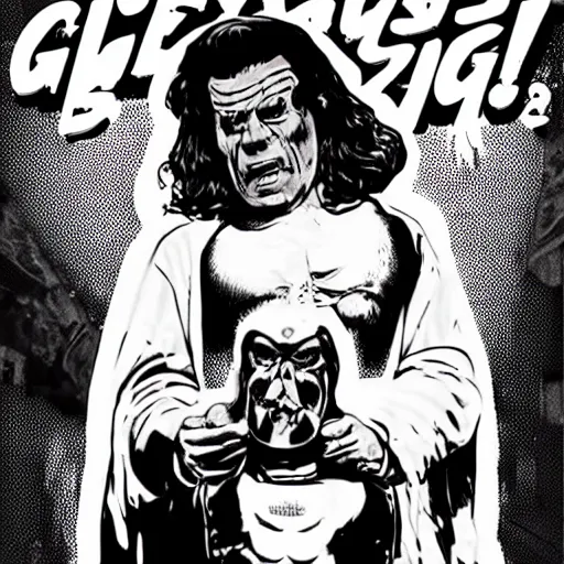 Image similar to greasy strangler movie stills in the style of jack kirby black and white 1 megapixel