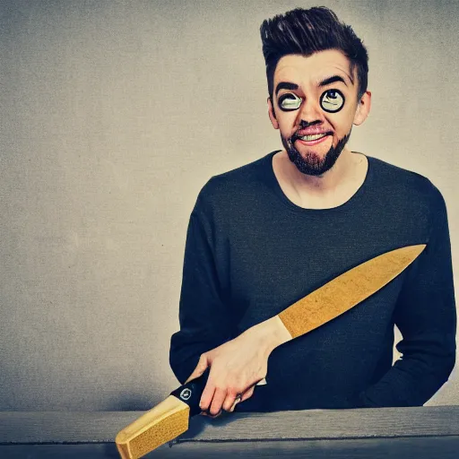 Prompt: Jacksepticeye with a knife