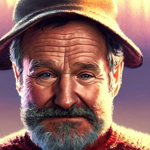 Image similar to highly detailed portrait, robin williams, in gta v, stephen bliss, unreal engine, fantasy art by greg rutkowski, loish, rhads, ferdinand knab, makoto shinkai and lois van baarle, ilya kuvshinov, rossdraws, tom bagshaw, global illumination, radiant light, detailed and intricate environment