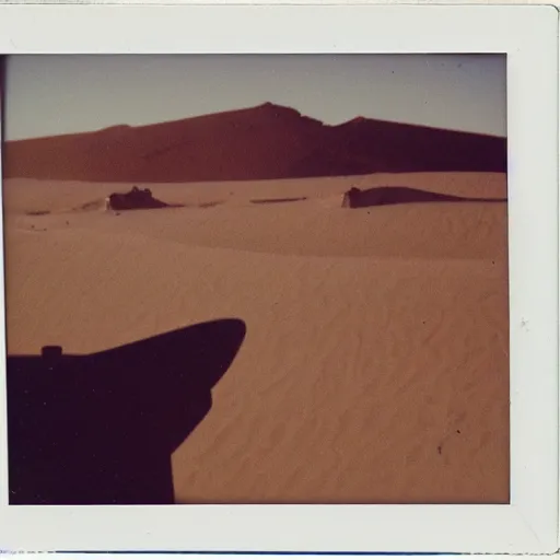 Image similar to polaroid photo of tatooine