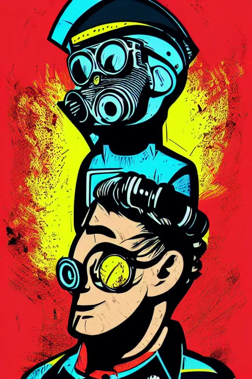 Image similar to fallout 7 6 retro futurist illustration art by butcher billy, sticker, colorful, illustration, highly detailed, simple, smooth and clean vector curves, no jagged lines, vector art, smooth andy warhol style