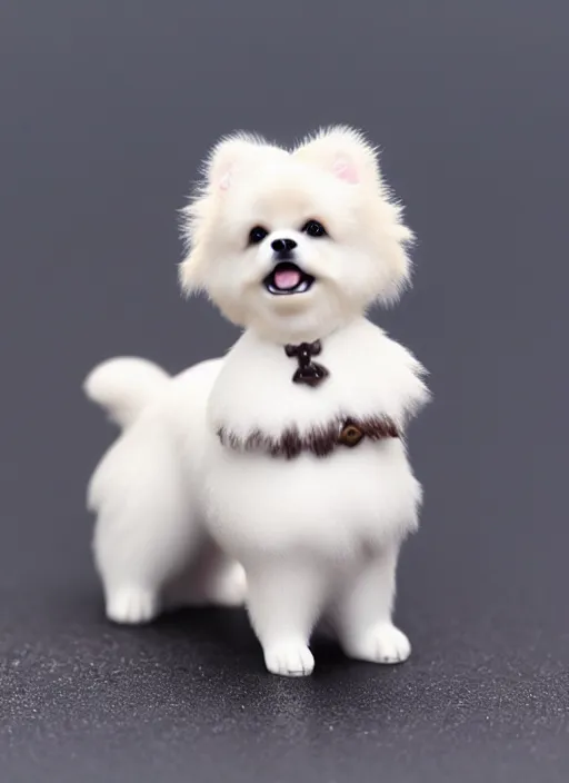 Image similar to 80mm resin detailed miniature of cute fluffy dog, Product Introduction Photos, 4K, Full body, simple background