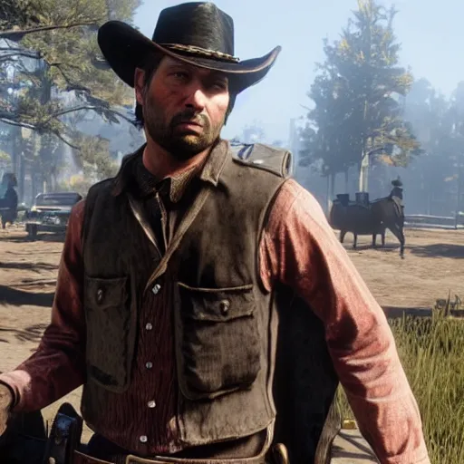 Image similar to Andrew Tate in red dead redemption 2