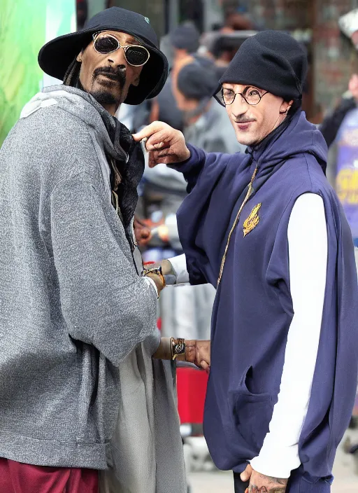 Prompt: Distributing hat on Snoop dogg,harry potter