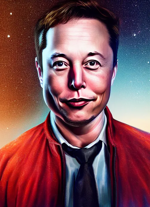 Image similar to ( ( ( portrait of elon musk ) ) ) by mike campau, spacex, mars mission,