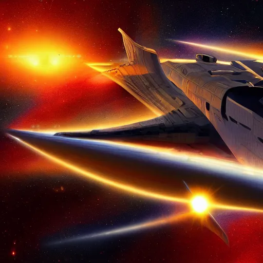 Prompt: starship with nebula background, cinematic, Paul Chadeisson, high res digital art