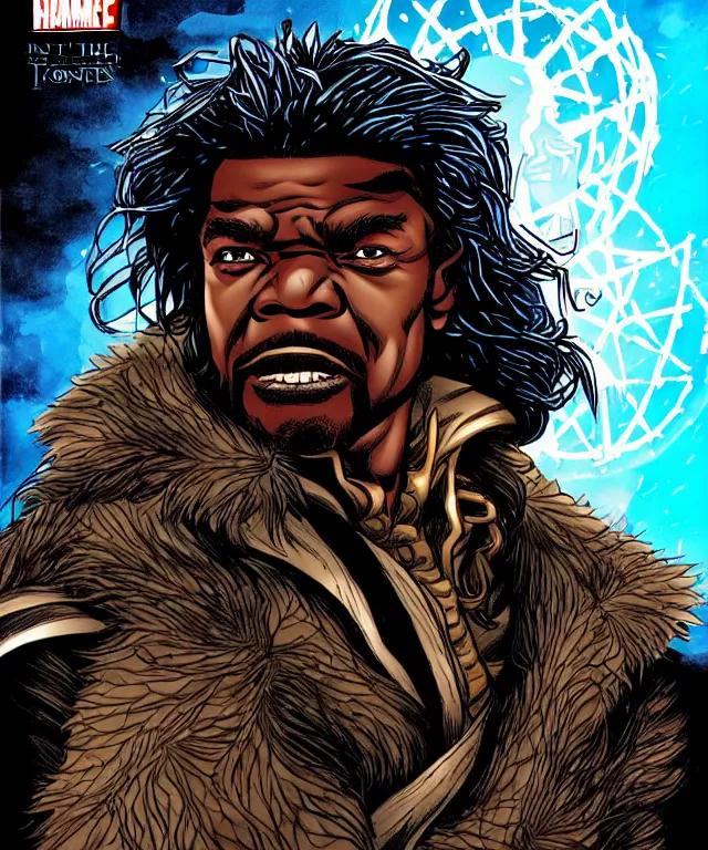 Prompt: a ( fantasy comic ) ( cover art ) portrait of ( the thing keith david ) in ( game of thrones ), digital illustration by ken taylor and sana takeda and kentaro miura, fine inking lines, vivid colors, dnd, photorealistic, hd, 4 k, trending on artstation