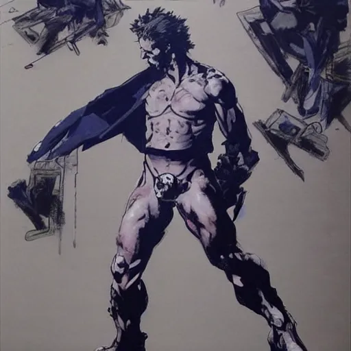 Prompt: slavoj zizek in a jojo pose, oil on canvas by yoji shinkawa and greg rutkowski