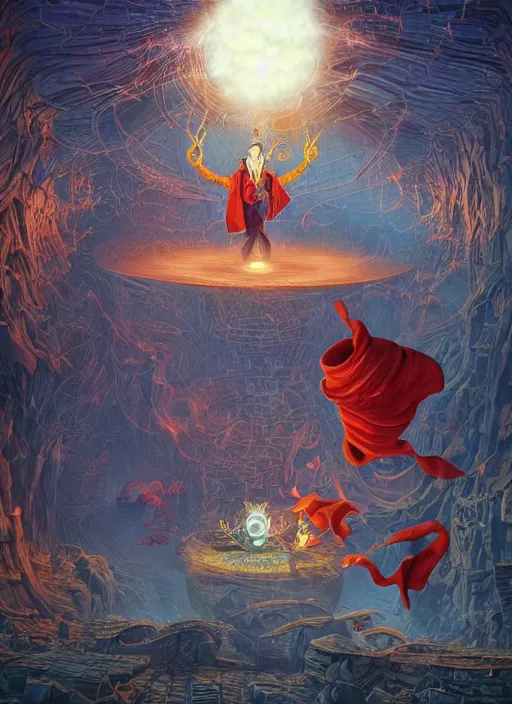 Image similar to the third first image on the scattered absurdity server, dr seuss, and dr strange, looking at an open portal hopping and time warping with reckless abandon, dramatic atmosphere, photo realistic, hyperrealism, by Greg rutkowski, Jacek Yerka, Dan Mumford