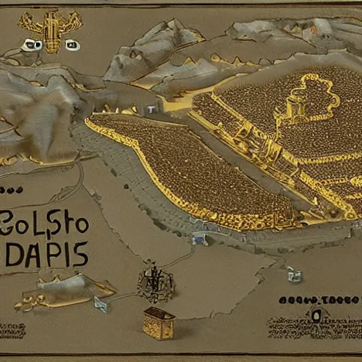 Prompt: a map where the nazis hid their gold treasure.