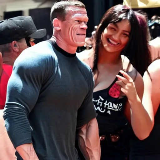 Prompt: john cena being seen by people, you cant see john cena