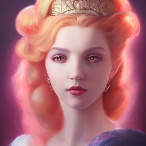 Prompt: a beautiful portrait of princess peach by Jim Burns and Tom Bagshaw, 4K, Trending on Artstation, photorealistic