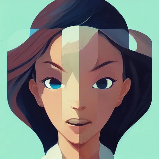 Image similar to face icon stylized minimalist pax, loftis, cory behance hd by jesper ejsing, by rhads, makoto shinkai and lois van baarle, ilya kuvshinov, rossdraws global illumination