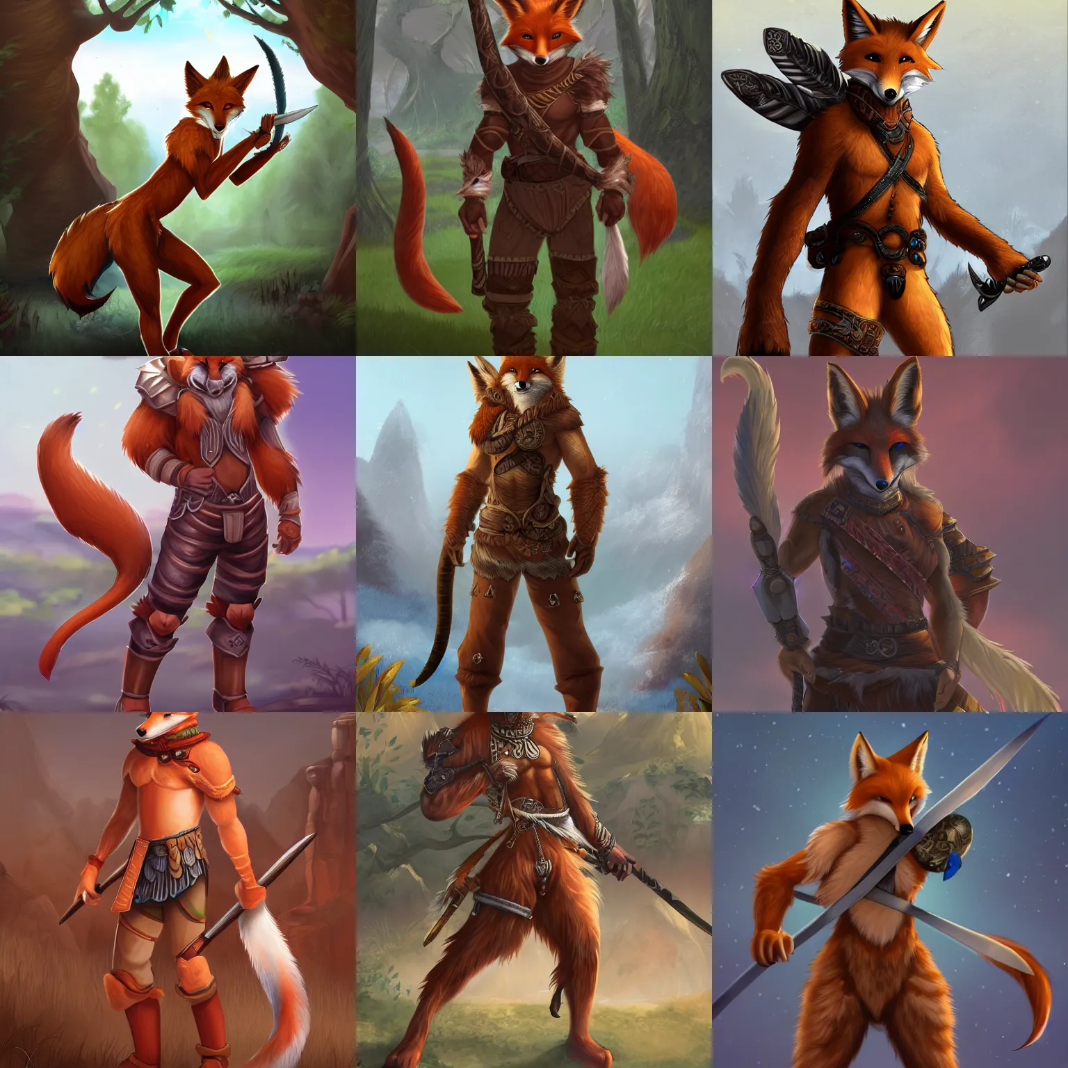 Prompt: award-winning extremely detailed FurAffinity fantasy art of a handsome cute male anthro warrior anthro fox with a long tail, 4k, trending on FurAffinity