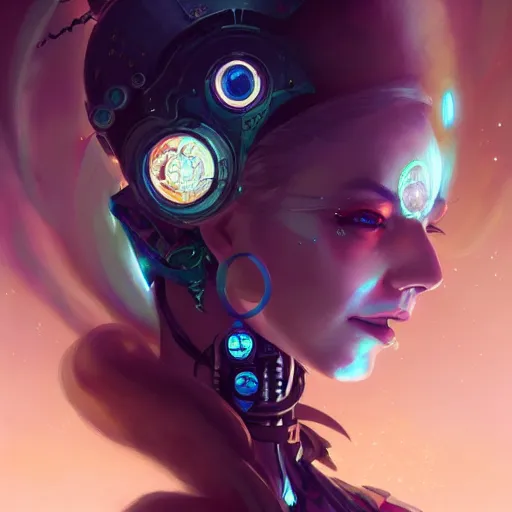 Image similar to a portrait of a beautiful cybernetic gypsy, cyberpunk concept art by pete mohrbacher and wlop and artgerm and josan gonzales, digital art, highly detailed, intricate, sci-fi, sharp focus, Trending on Artstation HQ, deviantart, unreal engine 5, 4K UHD image