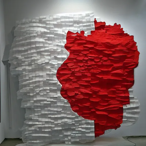 Image similar to Ferrari made of tissue paper, tissue paper art, maya freelon